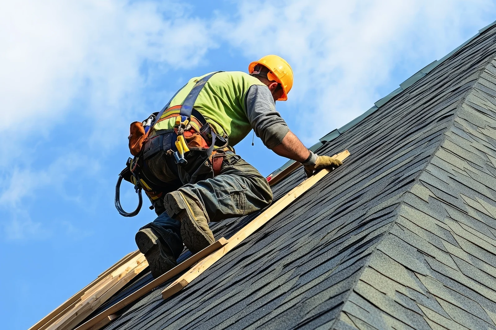 Roofing a home